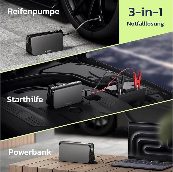 Actual product image Woowind Bora Plus 3-in-1 (1000 A, 16000 mAh)
