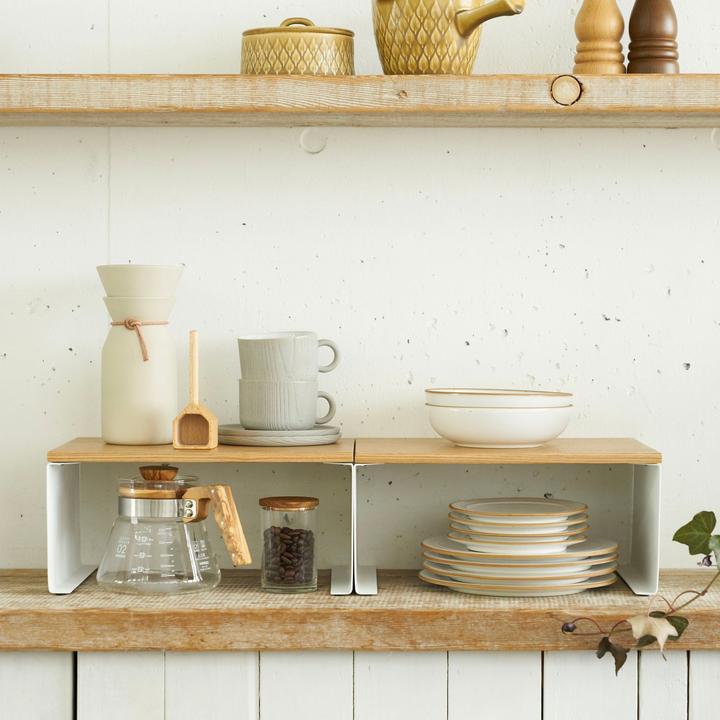 Actual product image Yamazaki Narrow stackable kitchen shelf TOSCA