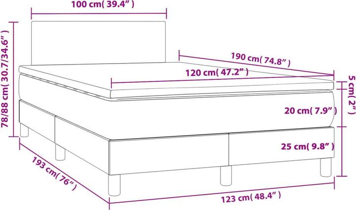 Produktbild vidaXL Boxspringbett (120 x 190 cm)