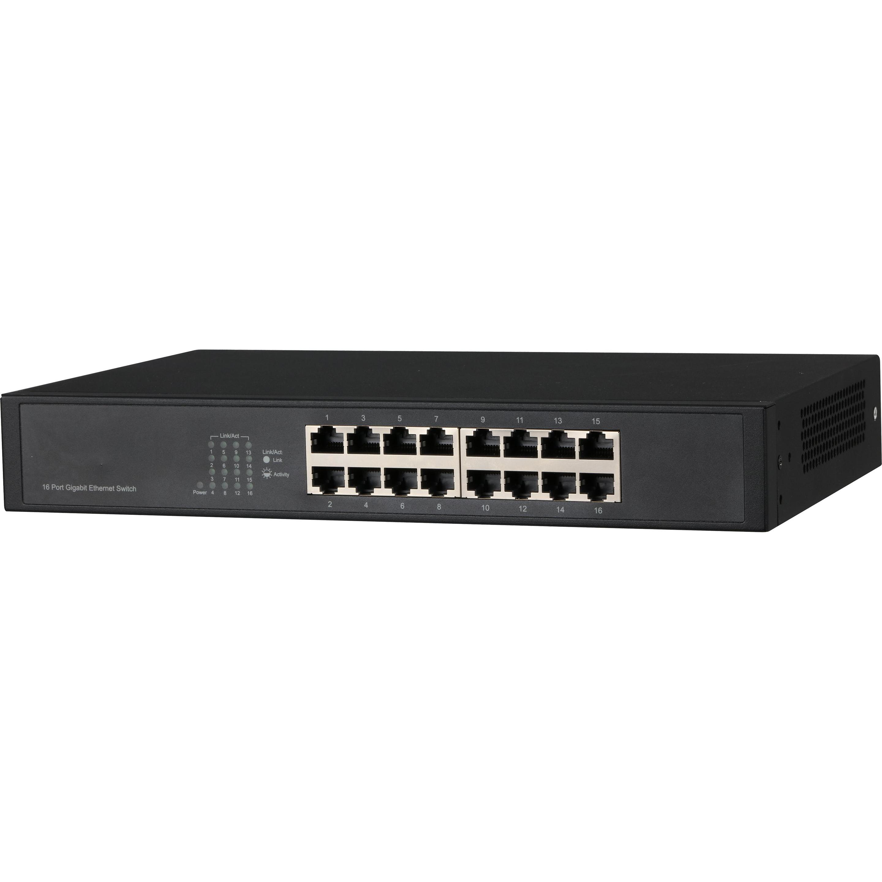 Dahua PFS3016-16GT Switch di rete non gestito L2 Gigabit Ethernet (10/100/1000) (16 porte), Switch di rete, Nero