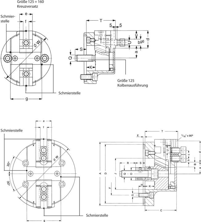 Produktbild Röhm Kraftspannfutter KFD-G 315, 2-Backen, grosser Backenhub, Zylindrische Zentrieraufnahme