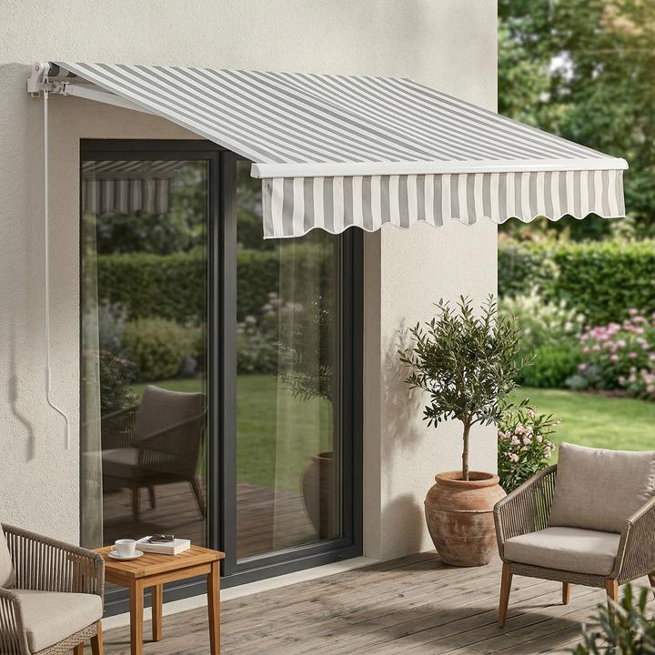 Produktbild En.Casa Markise Bitonto 300x250 cm Grau/Weiss (3 m)