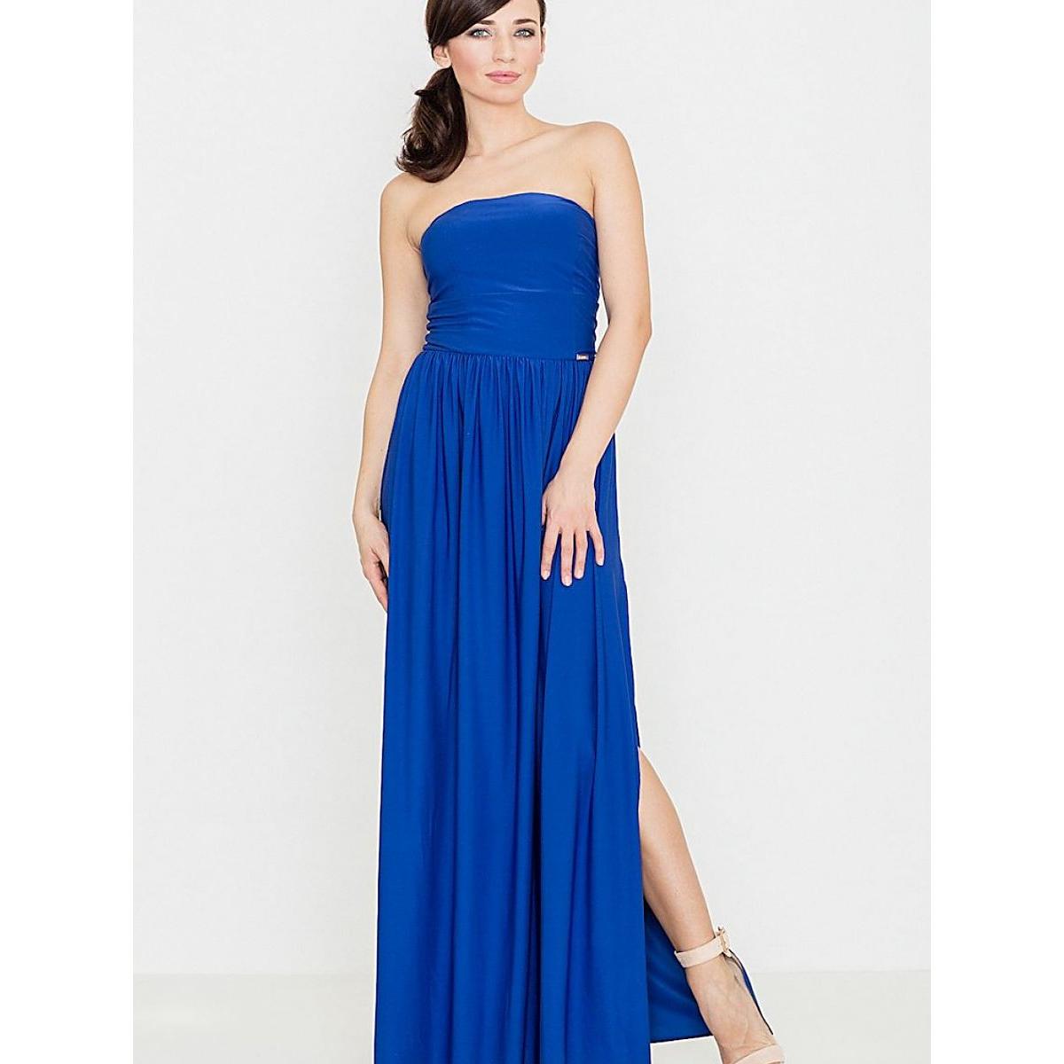 Lenitif, Damen, Kleider, Langes Kleid, Blau, (L)
