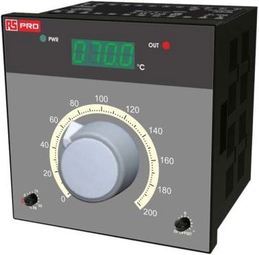 Actual product image Rs Pro Two-point temperature controller, 2 x analogue relay output/ PT100 input, 230 V ac, 96mm