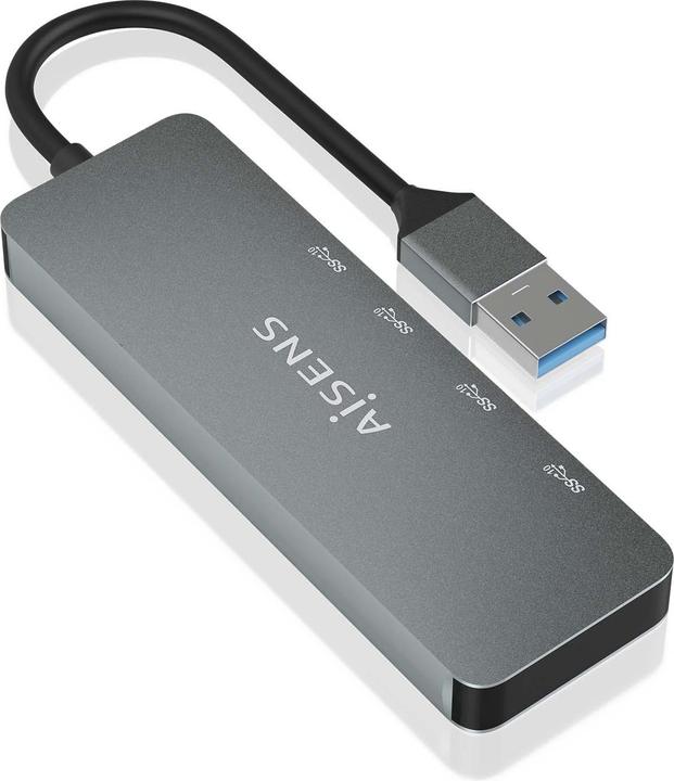 Produktbild Aisens HUB USB 3.2 GEN2 10G A/M-2xTIPO C/H-2xUSB-A/H 15CM GRIS (4 Ports)