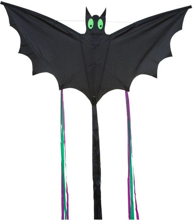 Actual product image Invento HQ 100040 Bat Black "L", Children's kite single line, from 5 years, 30x60cm, incl. 10kp polyester