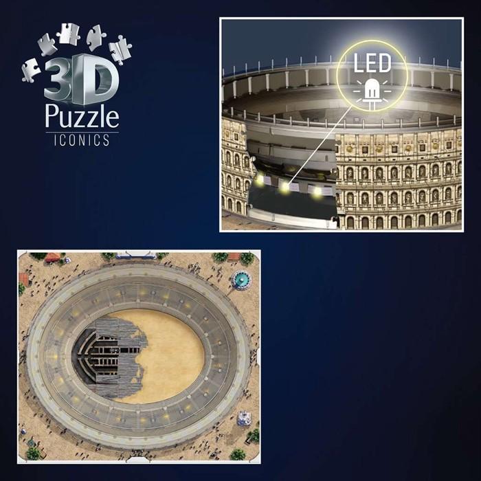 Actual product image Ravensburger 3D Iconics: Colosseum Rome - with light (216 pieces)