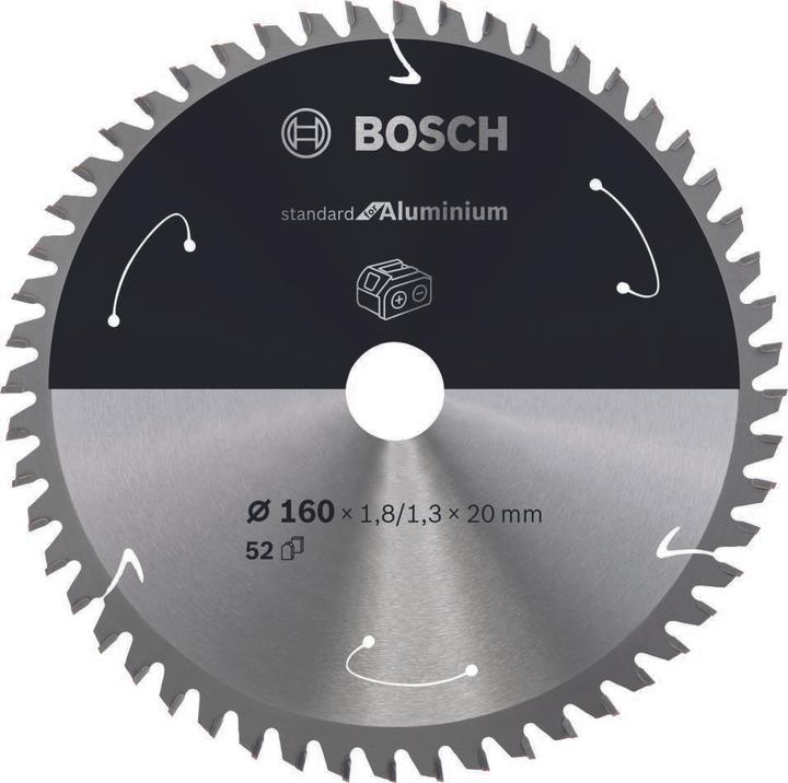 Productafbeelding Bosch Professional Zubehör Cirkelzaagblad Standaard voor Aluminium, 160x1,8/1,3x20, 52 tanden