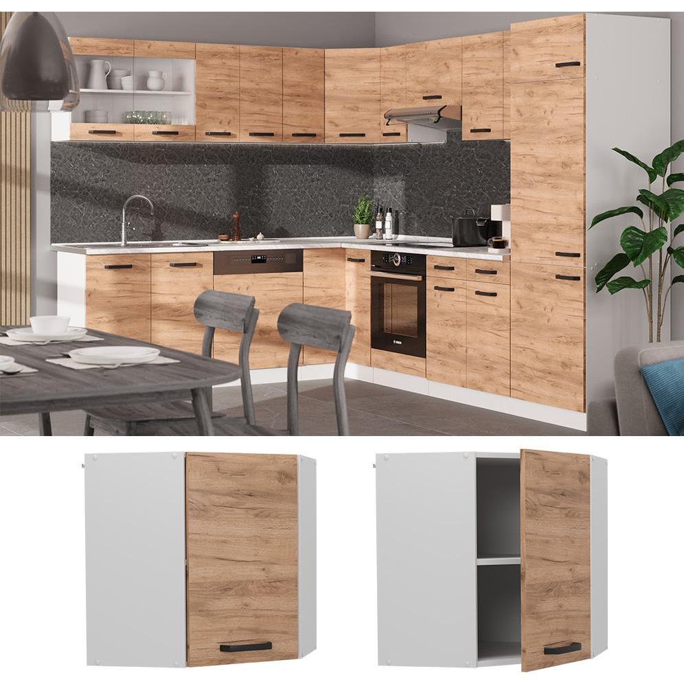 Thumbnail - Vicco, Regal, Eckhängeschrank R-Line, Goldkraft Eiche/Weiss, 57 cm