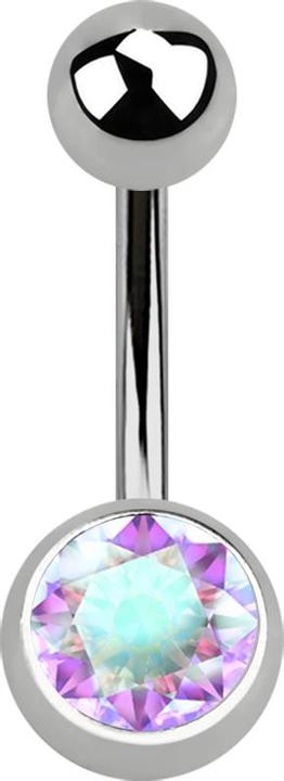 Image du produit Star Piercing Sterile Banane silber mit Kugel und Kugel Kristall multicolor (sans laiton, Titane)