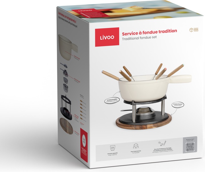 Actual product image Livoo Service à fondue tradition (Cheese fondue)