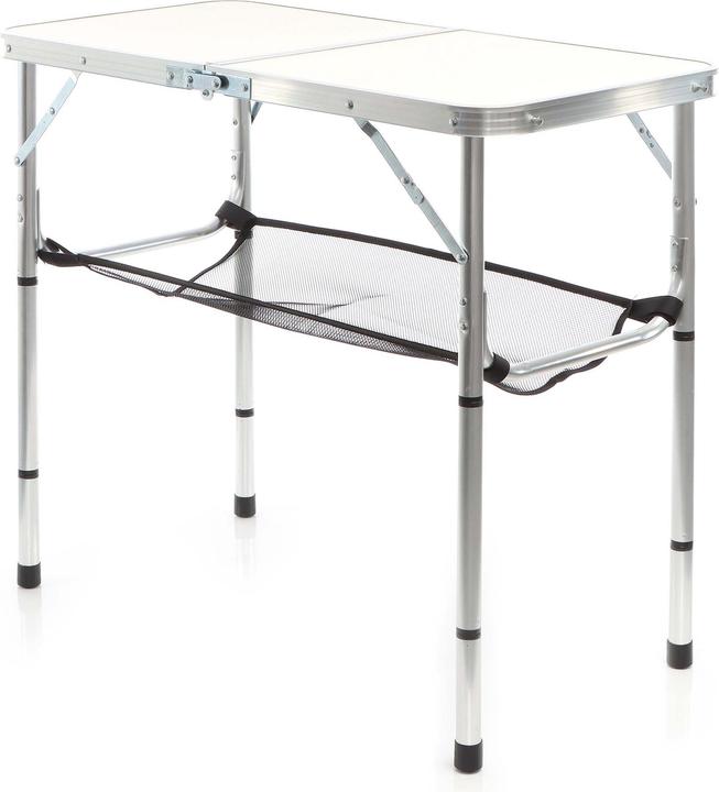 Produktbild Toboli Campingtisch Weiss 80x40cm höhenverstellbar 31/45/56/70 cm Aluminium