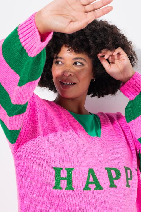 Produktbild Angel of Style Pullover, oversized, HAPPY, Ringel-Ärmel (50, 52)