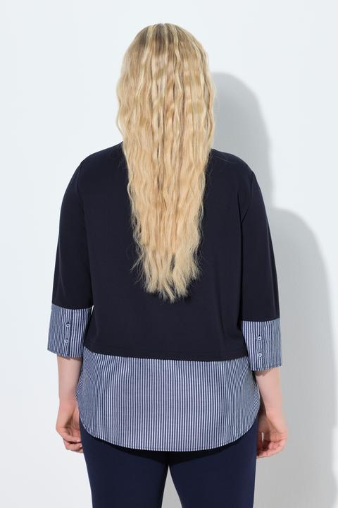 Produktbild Ulla Popken Sweatshirt, Blusensaum, Rundhals, 3/4-Arm (62)