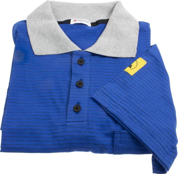 Produktbild Wetec ESD-Polo-Shirt, mit grauem Kragen, L, blau (L)