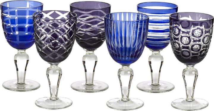Pols Potten Set de verres à vin design Cobalt (6 pièces) (25 cl, 6 Verres, Set de verres à vin)