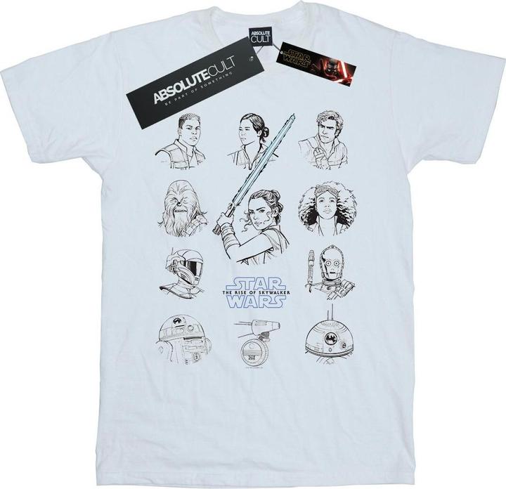 Star Wars The Rise Of Skywalker Resistance Charcter Line Up Mono TShirt (5XL)