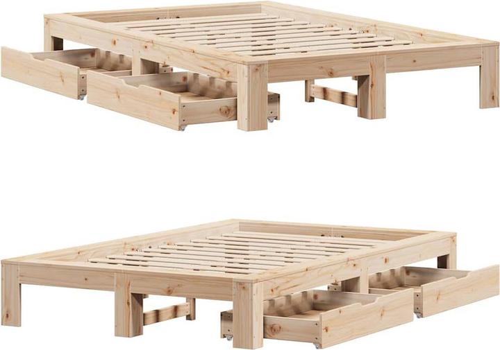 Produktbild vidaXL Bett ohne Matratze (135 x 190 cm)