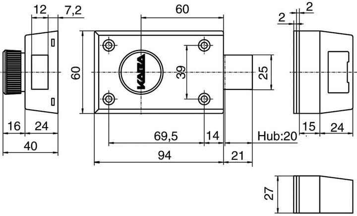 Actual product image Kaba 8 1001 security lock with bolt