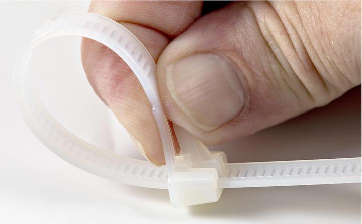 Actual product image StarTech 15cm(6") Reusable Cable Ties, 7mm(1/4") wide, 35mm(1-3/8") Bundle Dia. 22kg(50lb (Plastic cable ties, 150 mm, 100 pcs.)