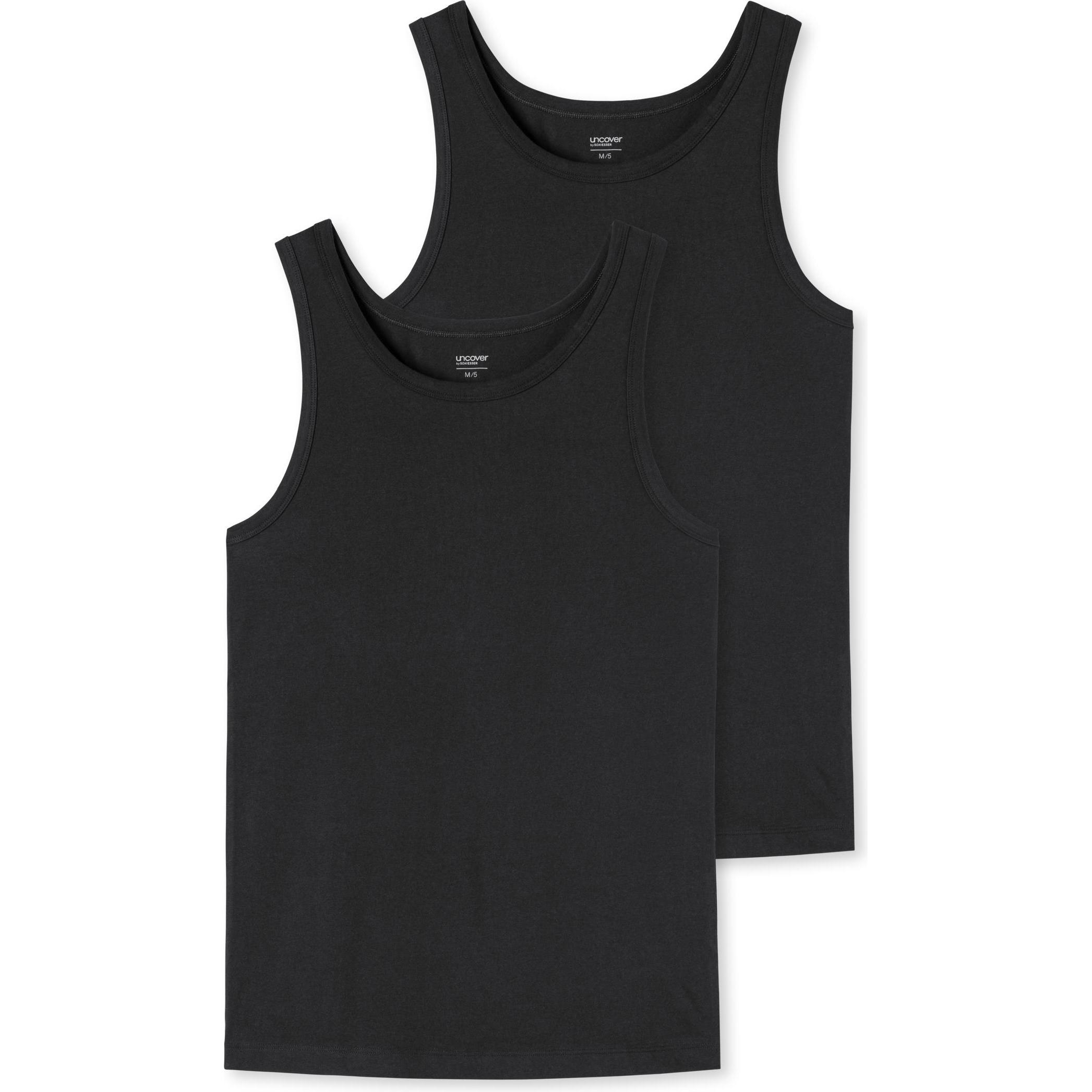 Uncover by Schiesser, Herren, Shirt, Unterhemd Klassisch Bequem sitzend, Schwarz, (S)