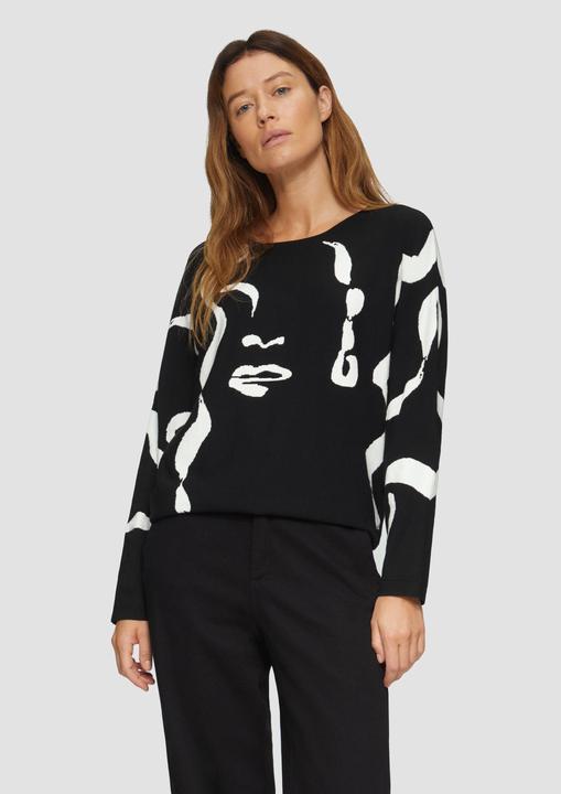 Produktbild s.Oliver Strickpullover Jacquard-Pullover mit Fledermausärmeln (38)