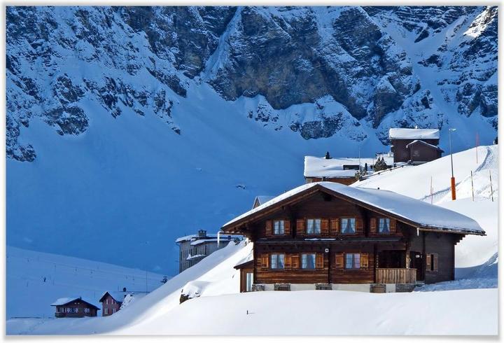 Image du produit Trenddeko Chalet de vacances dans les Alpes suisses (60 x 40 cm)