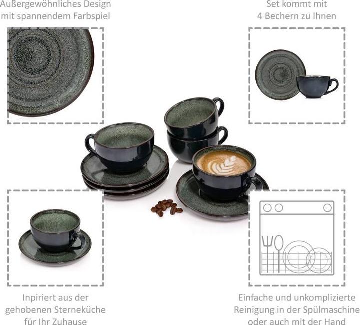 Image du produit Sänger Geschirr Set de tasses à café Copenhague (250 ml, 8 x)