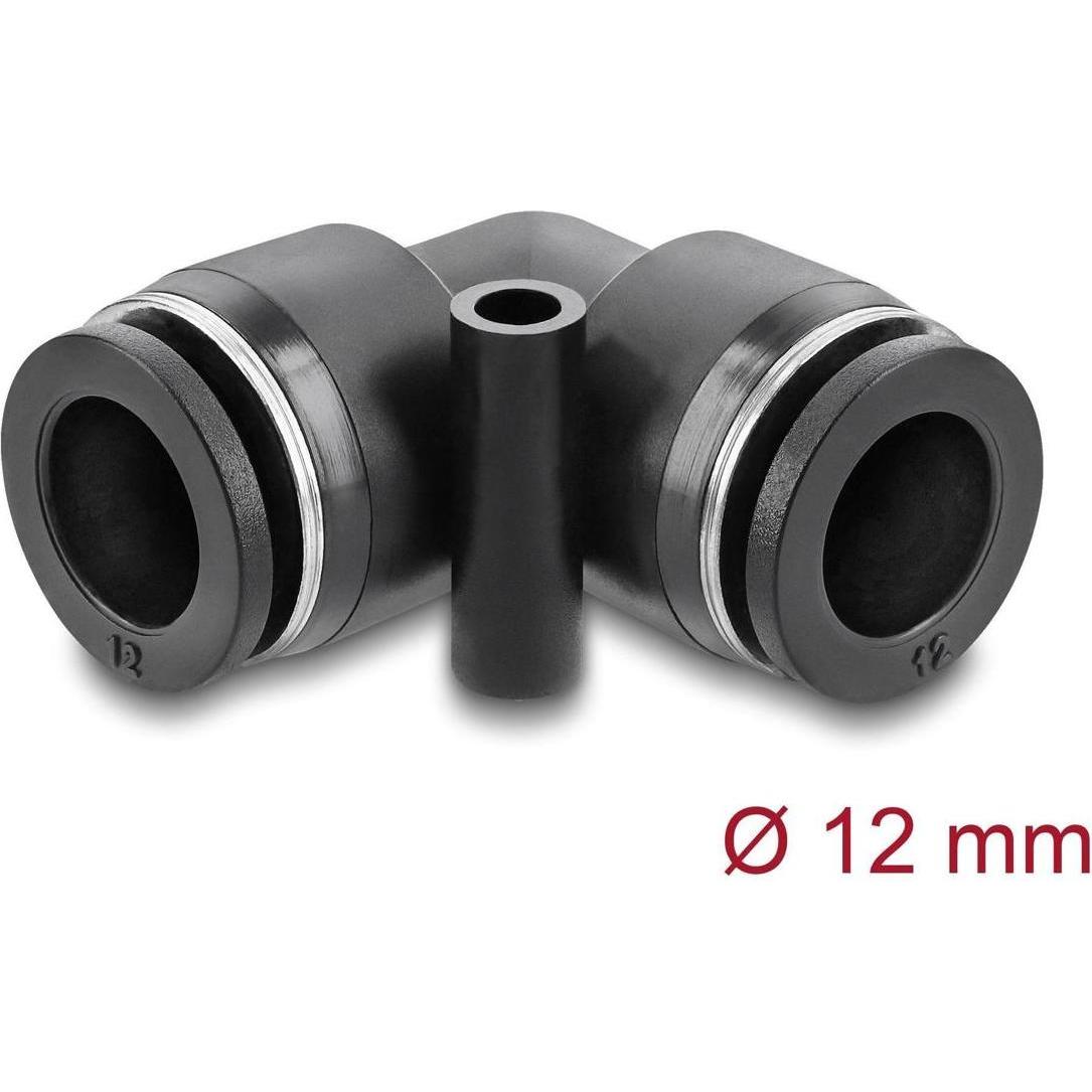 Delock Pneumatik Steckverbinder 12 mm mit Befestigungsloch 9, Cavo + Spina elettrica, Nero