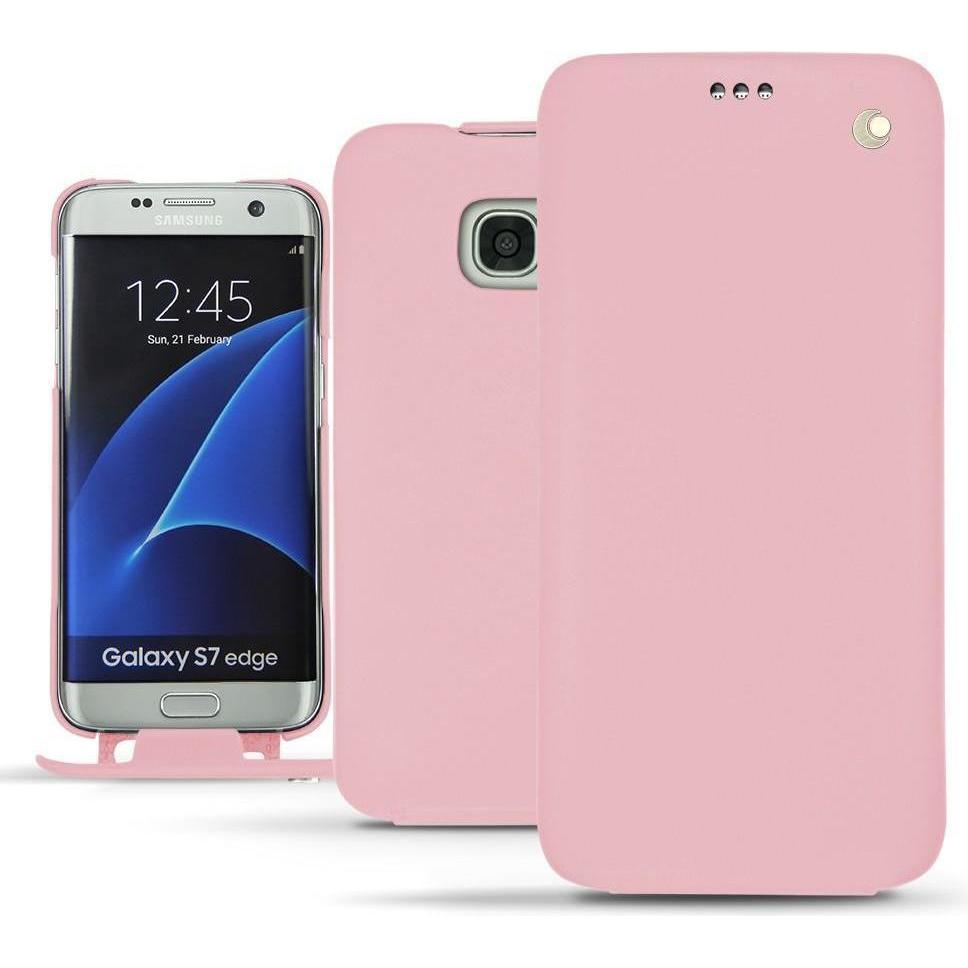Noreve Lederschutzhülle vertikal (Samsung Galaxy S7 Edge), Smartphone Hülle, Rosa