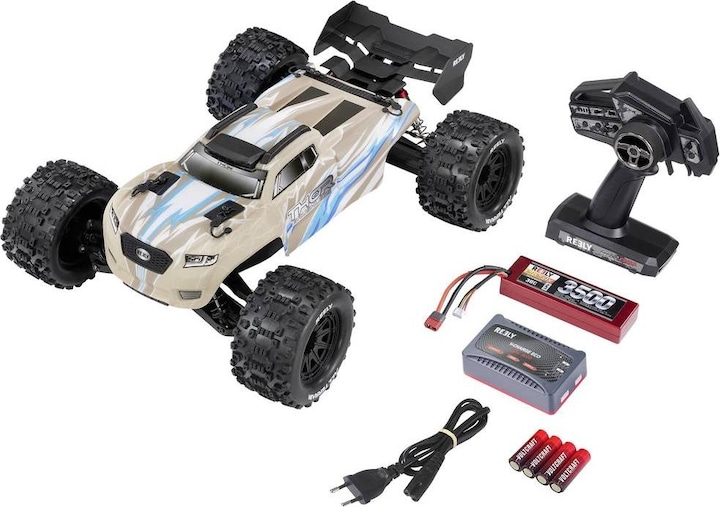 Actual product image Reely Thor chalk grey brushless 1:10 RC model car electric monster truck all-wheel drive (4WD) 100% Rt (RTR Ready-to-Run)