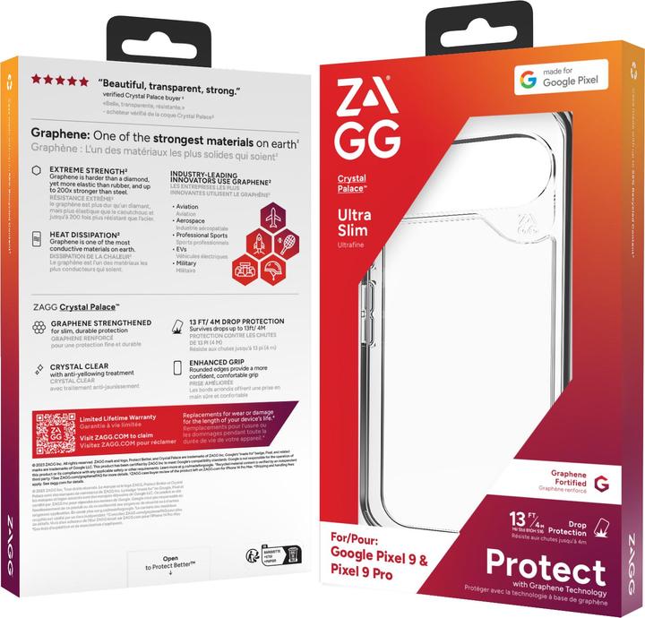 Image du produit Zagg Luxe Graphen Back Cover Transparent Google Pixel 9/9 Pro (Google Pixel 9, Google Pixel 9 Pro)
