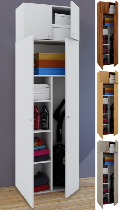 Produktbild VCM Holz Besen Putzschrank Serie Vandol mit Drehtüren (70 x 40 cm)