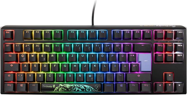 Productafbeelding Ducky One 3 Classic Zwart/Wit TKL Gaming Toetsenbord, RGB LED - MX-Clear (NL, Bedraad)
