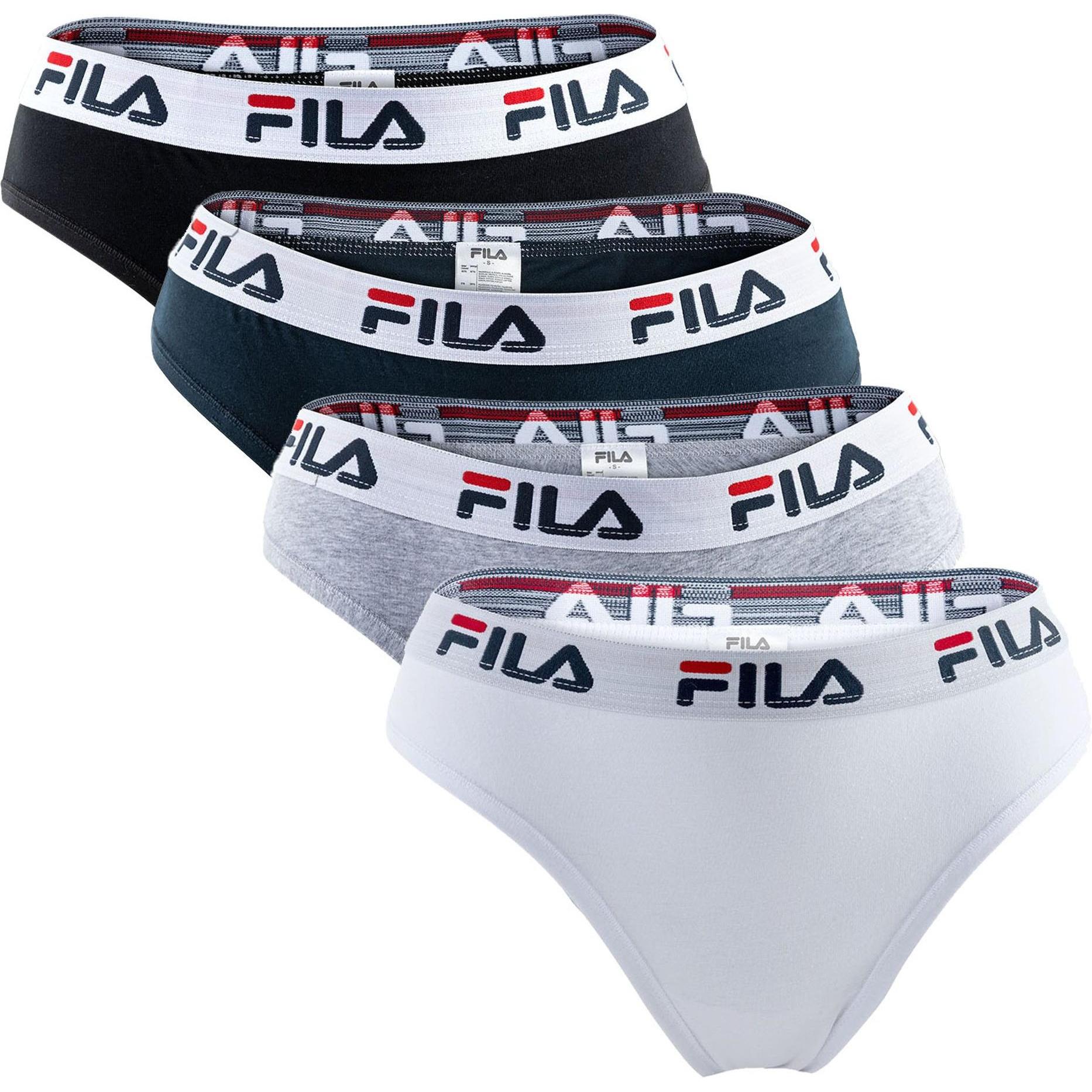 FILA, Damen, Unterhosen, Slip Sportlich Bequem sitzend, Mehrfarbig, (XS, 4er Pack)