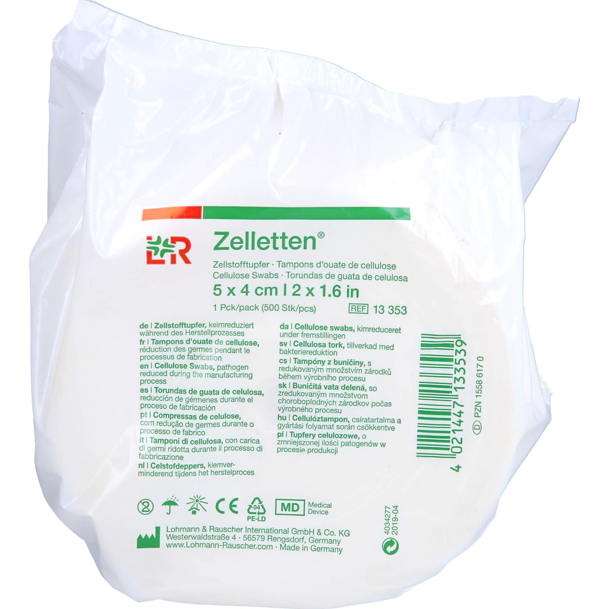 Lohmann & Rauscher, Verbandsmaterial, Zelletten Tupfer5x4keimred, 500 St TUP