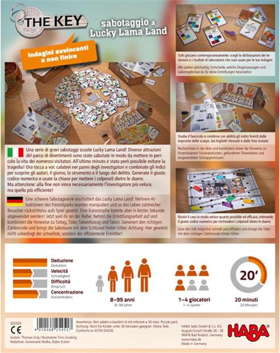 Produktbild Haba The Key – sabotaggio a Lucky Lama Land i d (Italienisch, Deutsch)