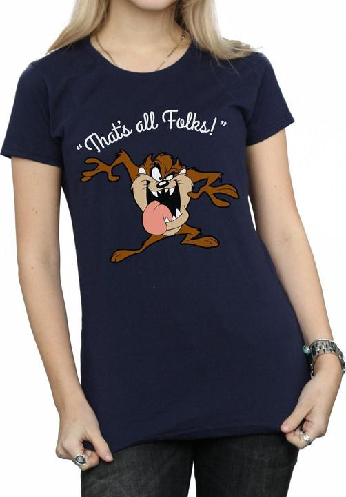 Immagine prodotto Looney Tunes Maglietta in cotone Taz per donne/femmine That's All Folks (S)