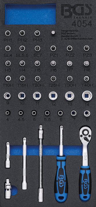 Actual product image BGS Tool Tray 1/3: Socket Set 6.3 mm (1/4 ") 41 pcs.
