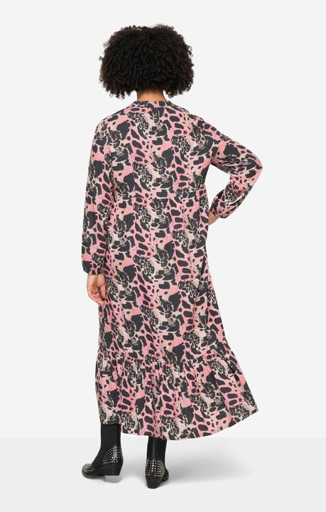 Image du produit Angel of Style Robe maxi coupe trapèze à mélange de motifs animaux, col tunisien et manches longues (48)