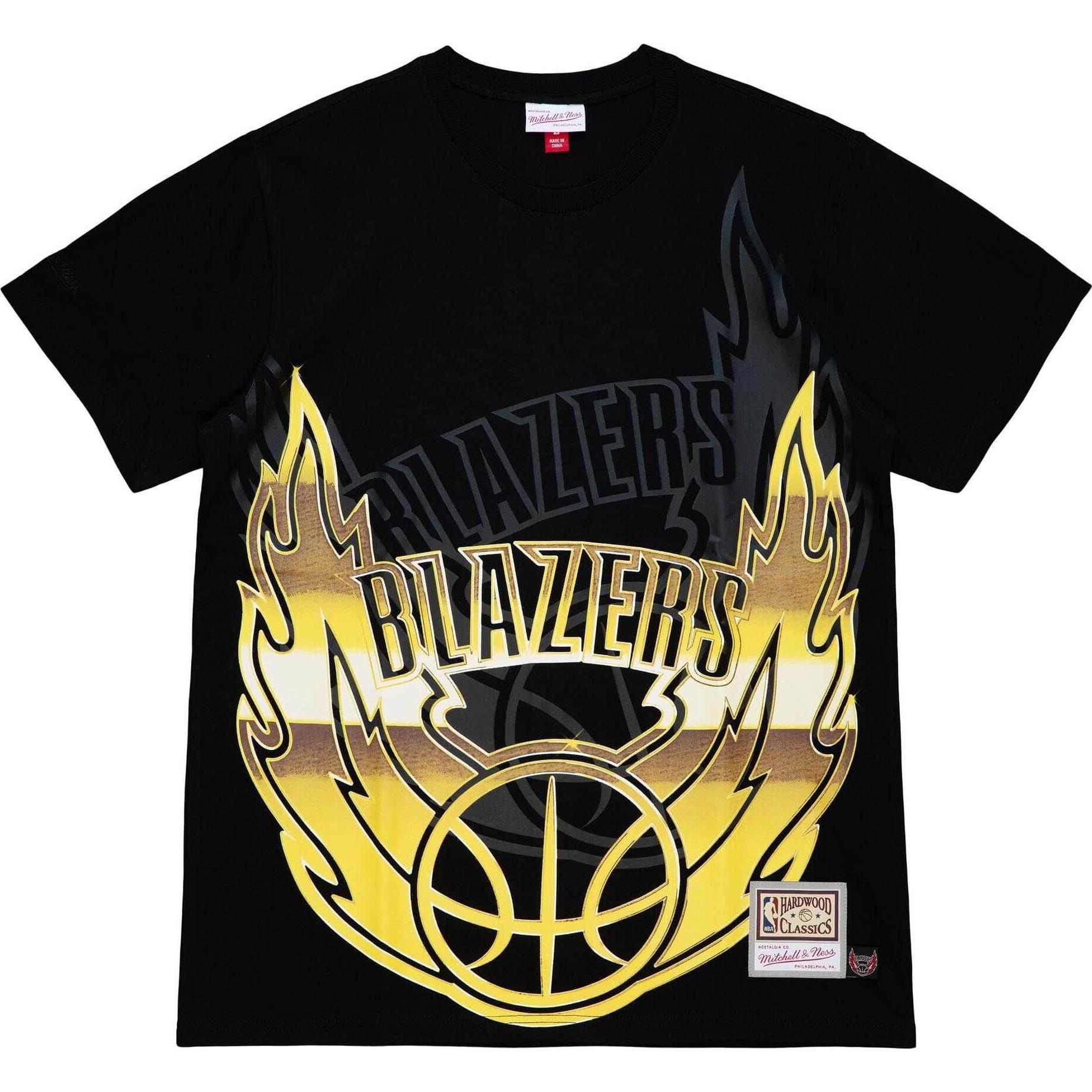 Mitchell & Ness, Herren, Shirt, Shirt - BIG FACE 4.0 Portland Trail Blazers, Schwarz, (L)