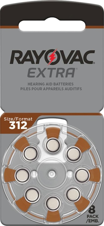 Rayovac Batterie Zinc Air 312 (8 Stk., Gerätespezifisch, 180 mAh)