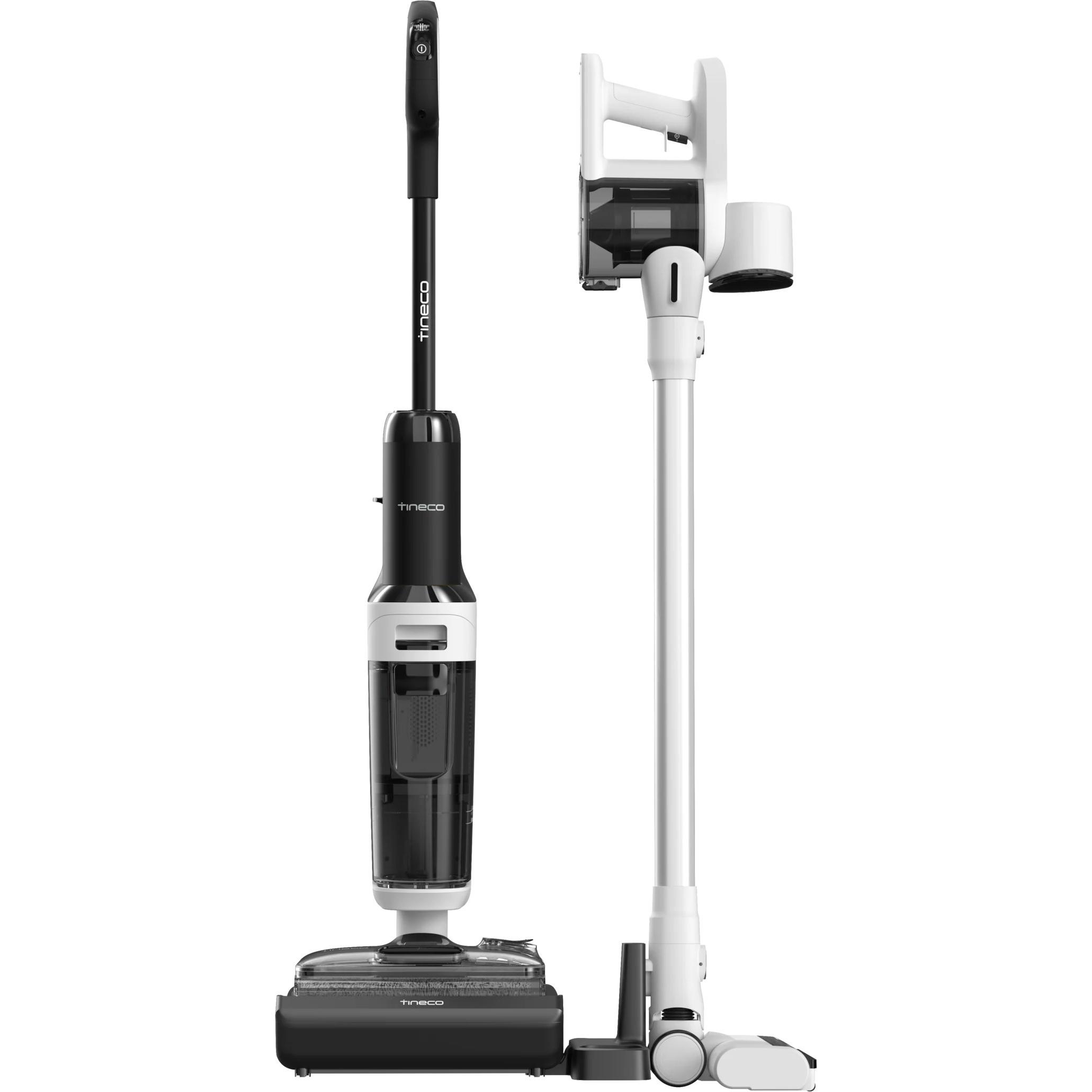 Tineco Vertikaler Staubsauger 2in1 Floor One Switch S6 Stretch Plus, Pulitore a umido, Bianco, Nero