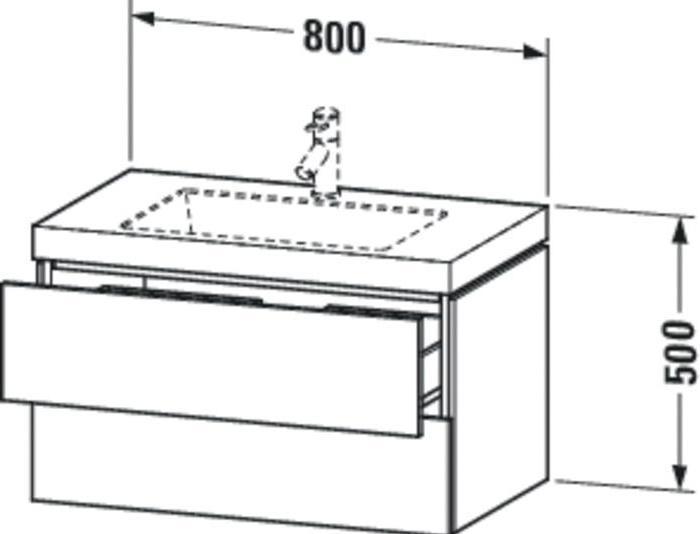 Produktbild Duravit Waschtischunterbau L-CUBE m WT Vero Air 500x800x480mm o HL fla gr