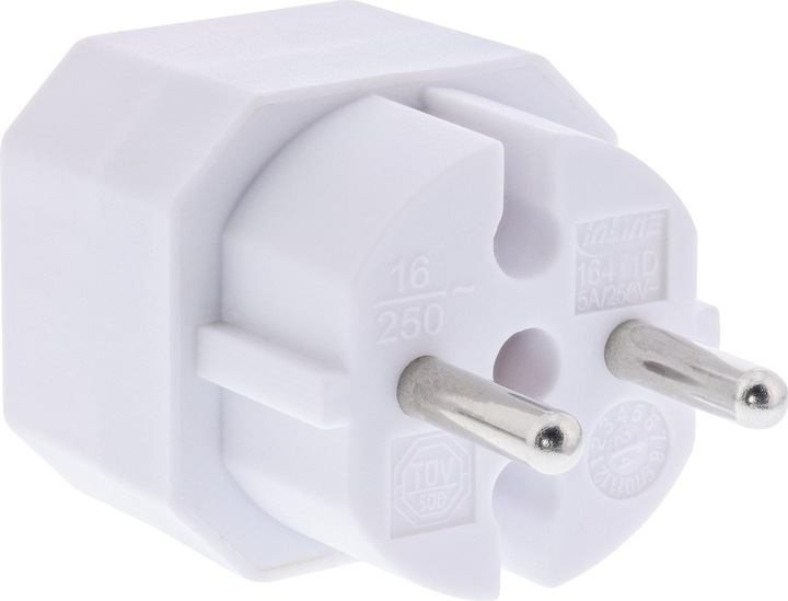 Produktbild InLine Steckdosenadapter, CEE7/17 an 2x Eurobuchse, mit erhöhtem Berührungsschutz, weiss (CEE 7/16, 2 x)
