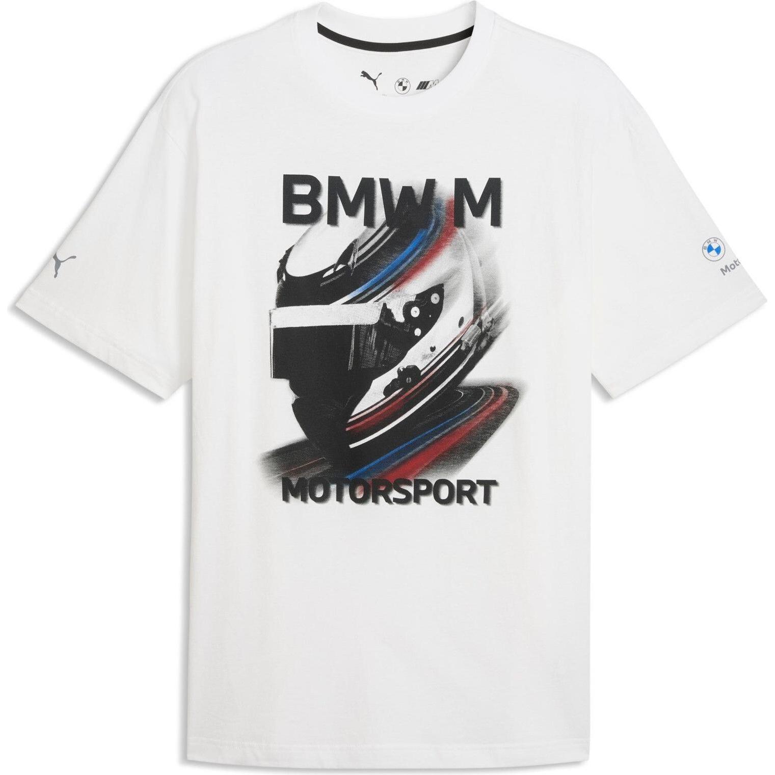 Puma, Uomini, Maglietta sportiva, BMW Mms Graphic Helmet Tee (S), Bianco, S