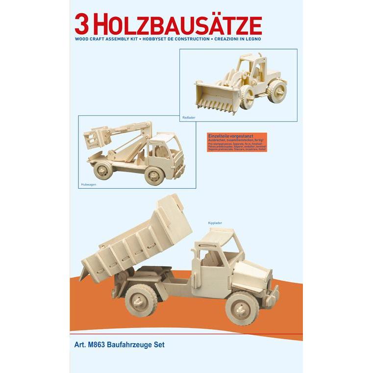 Donau Holzbausätze 3 xBaufahrzeuge