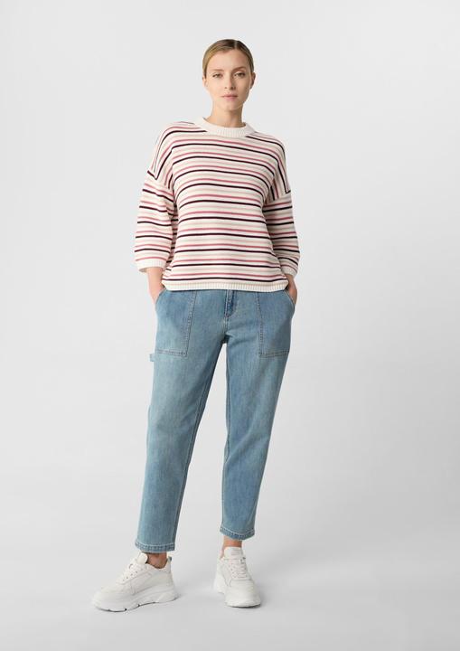 Produktbild Comma Strickpullover Gestreifter Strickpullover im Relaxed Fit mit 3/4-Ärmeln (M)