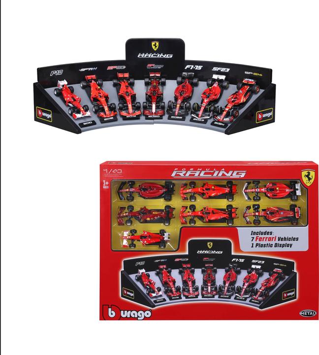 Produktbild Bburago F1 7er-Set Displaykurve Ferrari 1/43