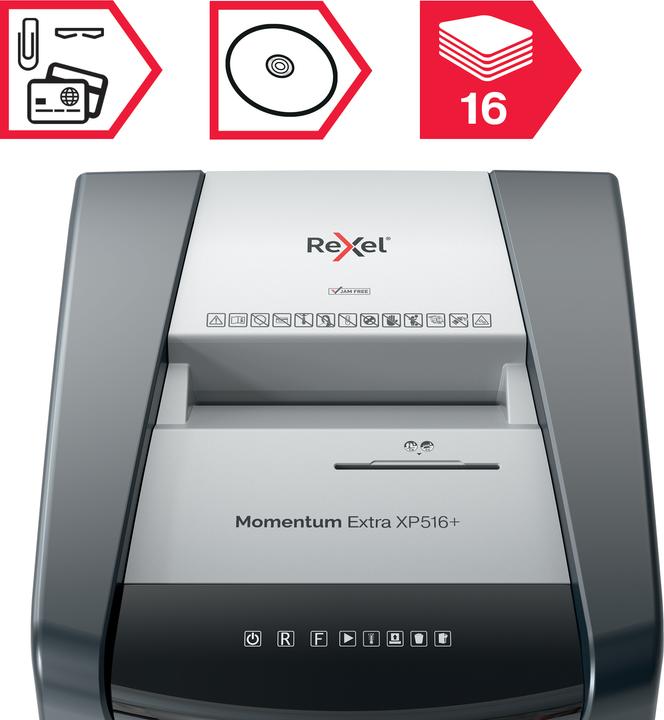 Actual product image Rexel Shredder Momentum Extra XP516+, 2 x 15 mm (Microcut, Particle cut)